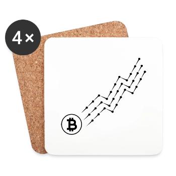 Bitcoin Trading Crypto Stocks - Dessous de verre (lot de 4) - blanc - Devant