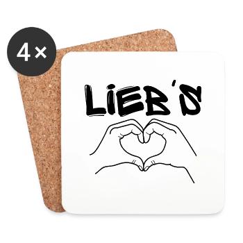 Lieb's - Cooles Design für Liebe und Valentinstag - Untersetzer (4er-Set) - Weiß - Vorne