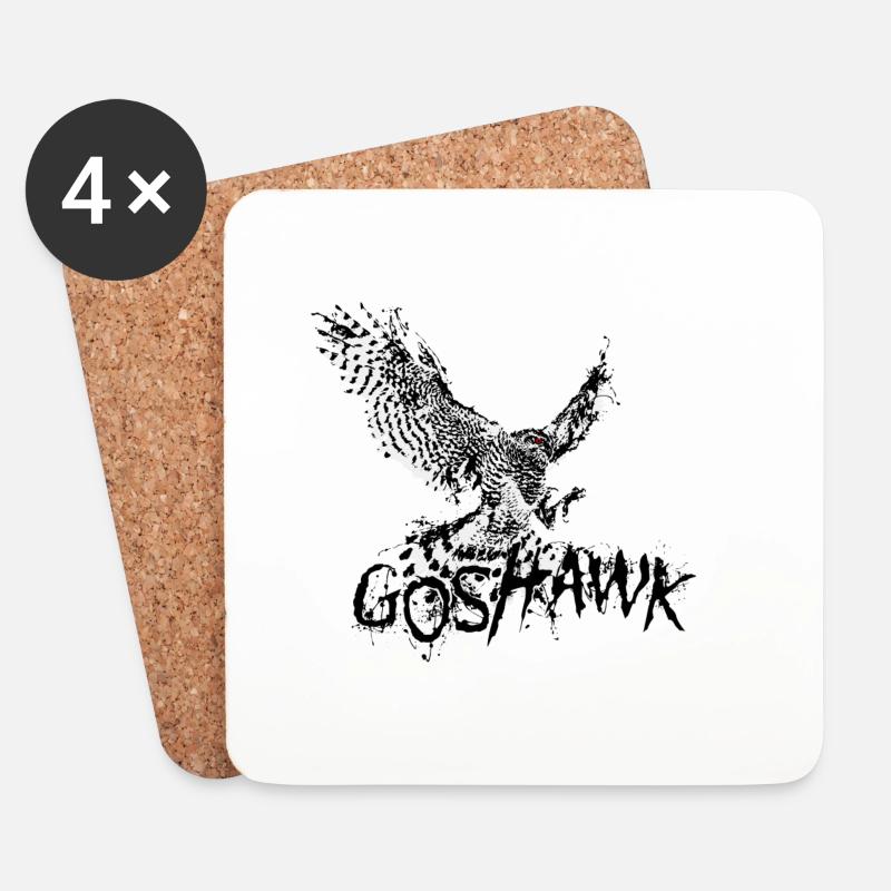 Habicht Greifvogel Goshawk - Untersetzer (4er-Set) - Weiß