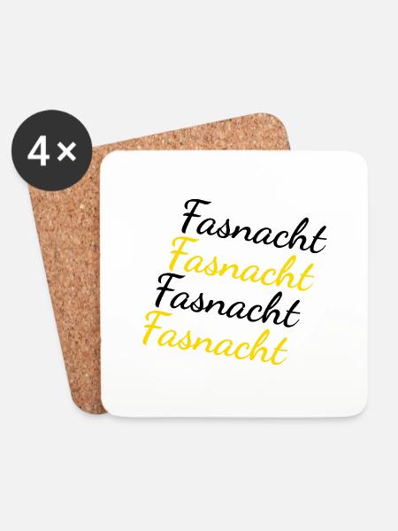 Fasnacht Schwarz Gelb - Untersetzer (4er-Set) - Weiß