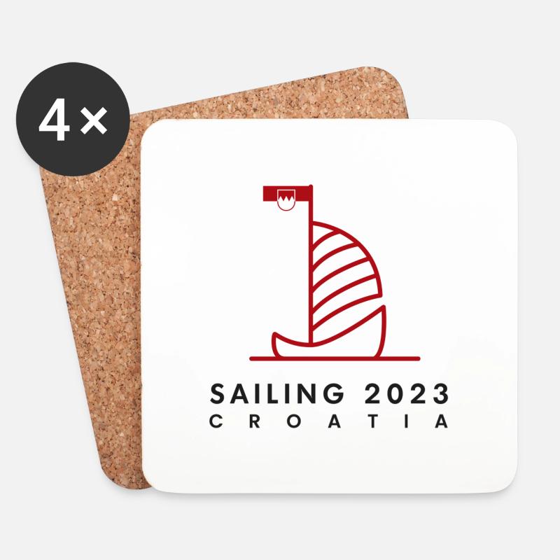 Sailing Croatia 2023 - Untersetzer (4er-Set) - Weiß