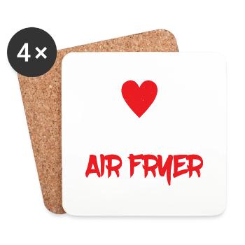 J’adore ma friteuse à air 5 - Dessous de verre (lot de 4) - blanc - Devant