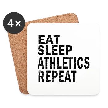 Eat sleep Athletics repeat for Athletics lovers - Coasters (set of 4) - white - Front