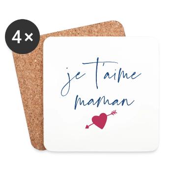 Je t'aime Maman - Dessous de verre (lot de 4) - blanc - Devant