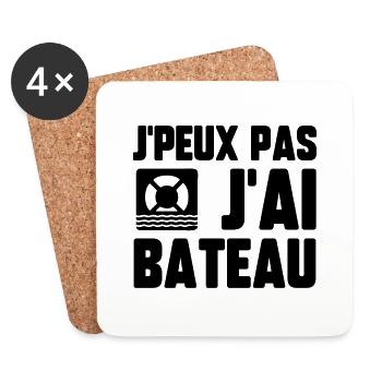 J’peux pas j’ai bateau - Dessous de verre (lot de 4) - blanc - Devant