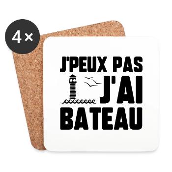 J’peux pas j’ai bateau - Dessous de verre (lot de 4) - blanc - Devant