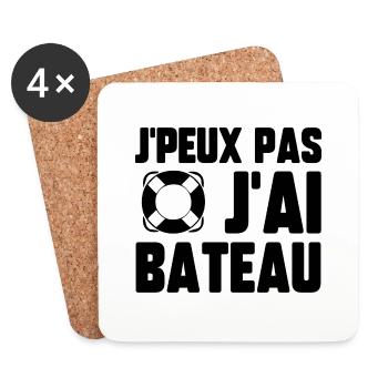 J’peux pas j’ai bateau - Dessous de verre (lot de 4) - blanc - Devant