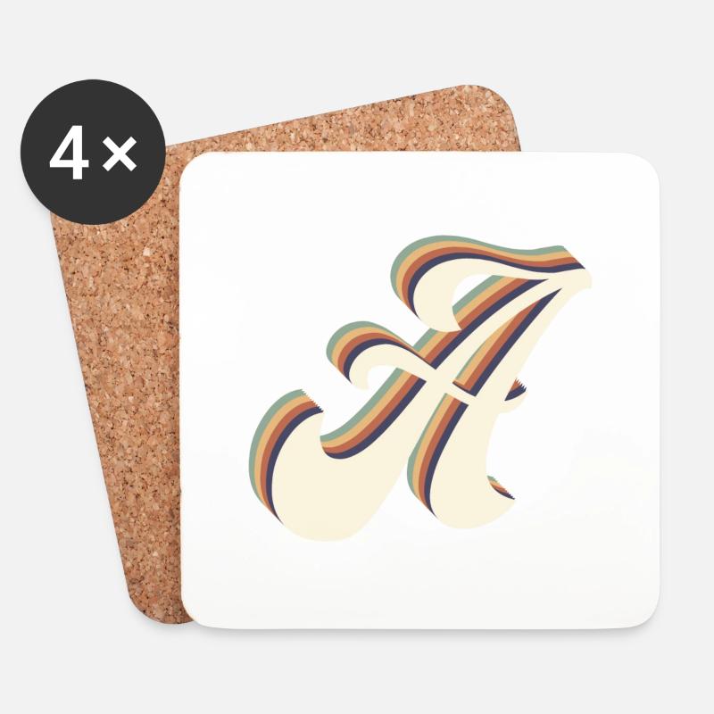 Buchstabe A - Untersetzer (4er-Set) - Weiß