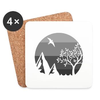 Adventure Travel Hiking Mountain - Coasters (set of 4) - white - Front