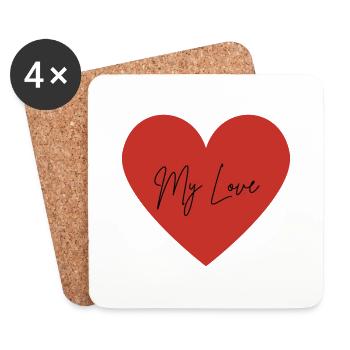 My Love ❤️️ - Dessous de verre (lot de 4) - blanc - Devant
