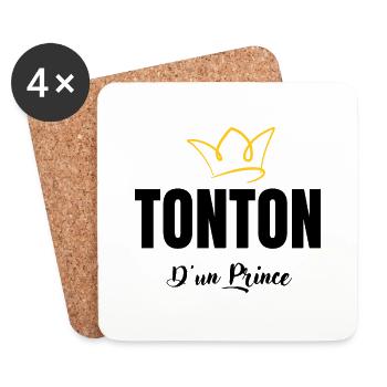 tonton d'un prince - Dessous de verre (lot de 4) - blanc - Devant