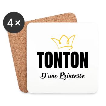 tonton d'une princesse - Dessous de verre (lot de 4) - blanc - Devant