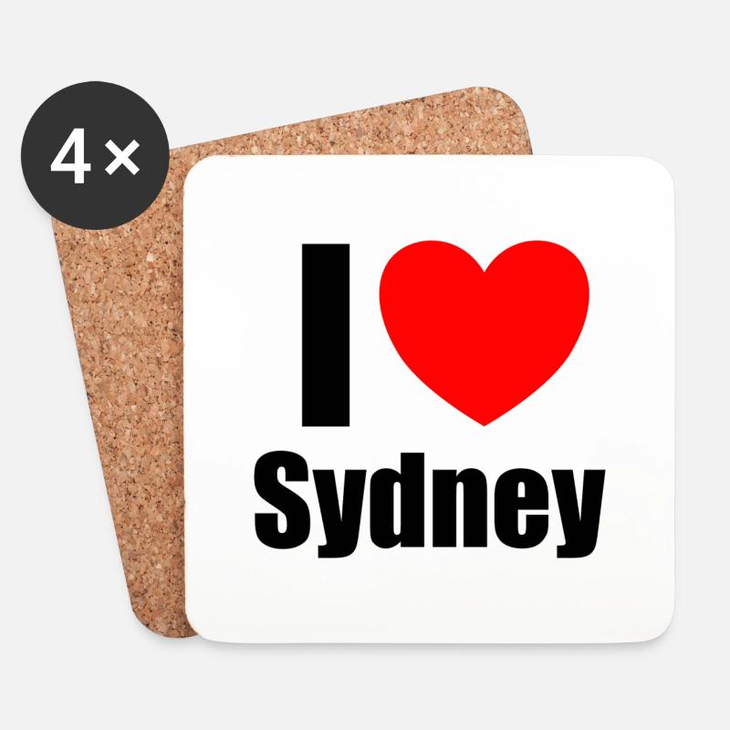 I love Sydney - Untersetzer (4er-Set) - Weiß