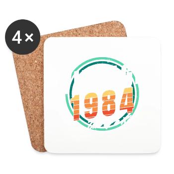 Vintage 1984 Shirt for Men Women 39 Year Old 39th - Coasters (set of 4) - white - Front