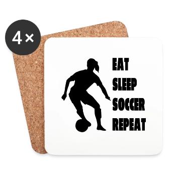 Équipe de football Football Player Football Design - Dessous de verre (lot de 4) - blanc - Devant