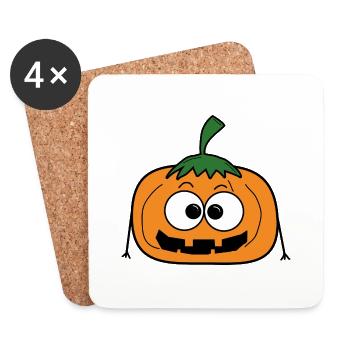 Kürbis Halloween - Untersetzer (4er-Set) - Weiß - Vorne