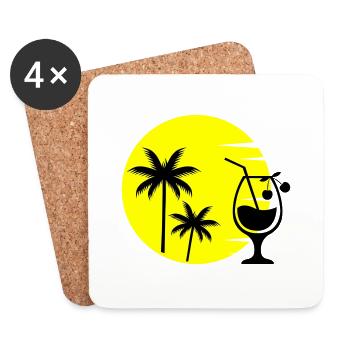 Cocktail Sunset - Untersetzer (4er-Set) - Weiß - Vorne
