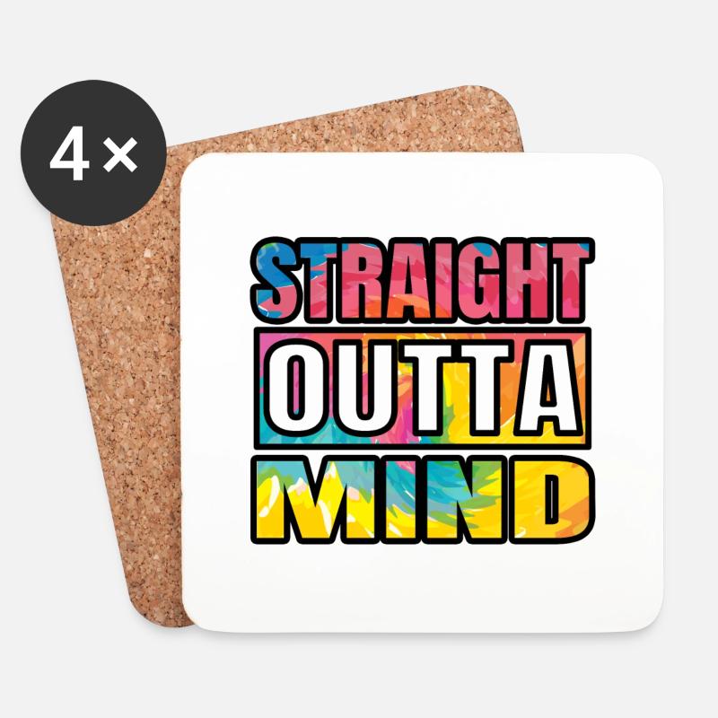 StraightouttaMIND - Untersetzer (4er-Set) - Weiß