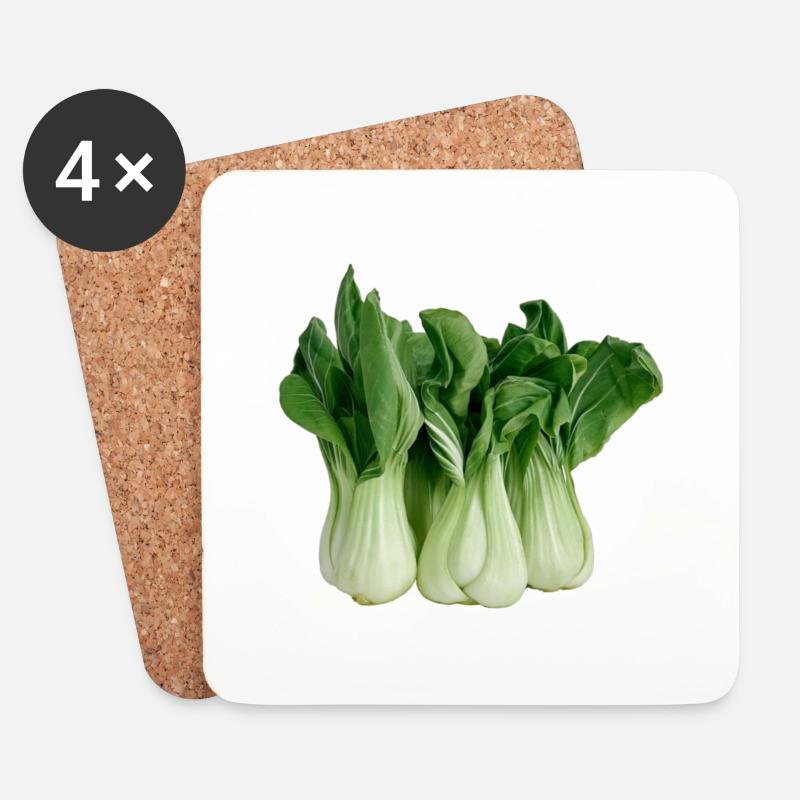 Pak Choi, Chinakohl,Gemüse - Untersetzer (4er-Set) - Weiß