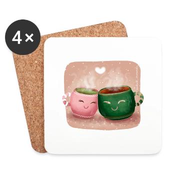 Cups of Love - Coasters (set of 4) - white - Front