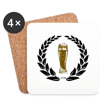 Couronne de bière - Dessous de verre (lot de 4) - blanc - Devant