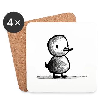 Doudou the little duck - Coasters (set of 4) - white - Front