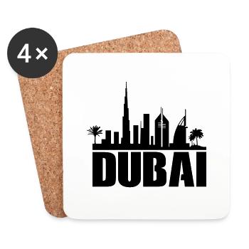 Horizon de Dubaï - Dessous de verre (lot de 4) - blanc - Devant