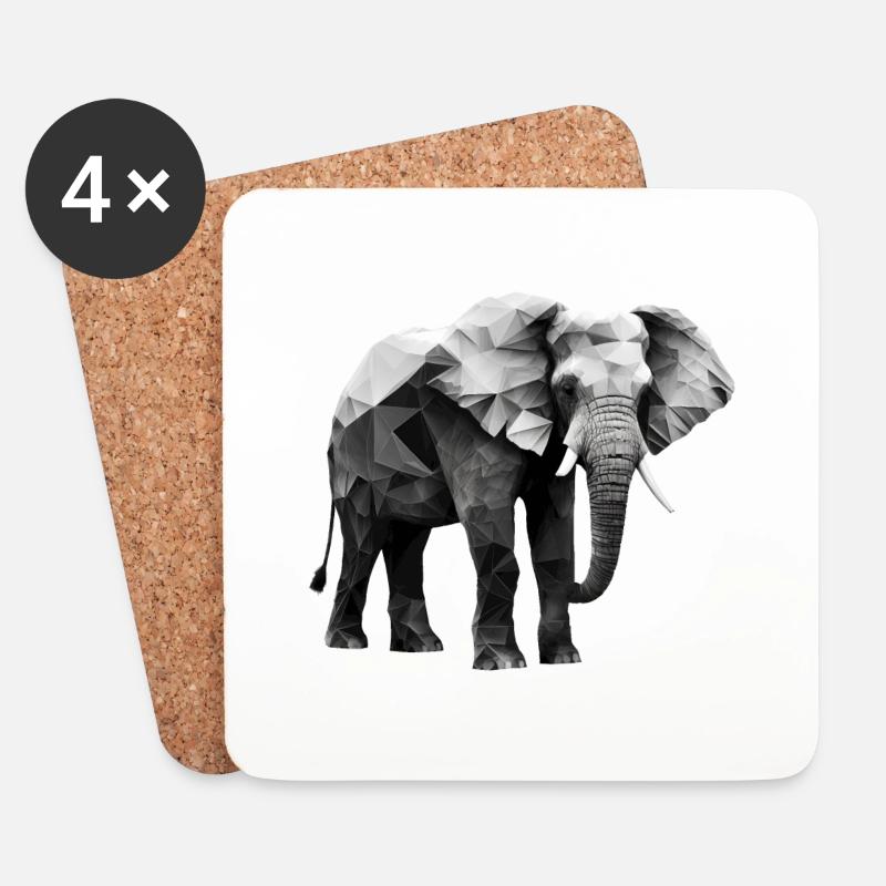 ELEFANT - Untersetzer (4er-Set) - Weiß