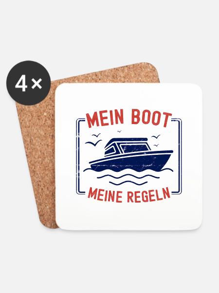 Bootsfahrer Bootfahren Boot Kapitän Kapitänsmütze - Untersetzer (4er-Set) - Weiß