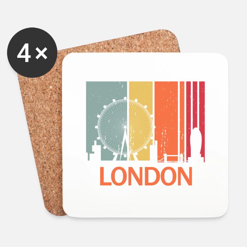 London - Untersetzer (4er-Set) - Weiß
