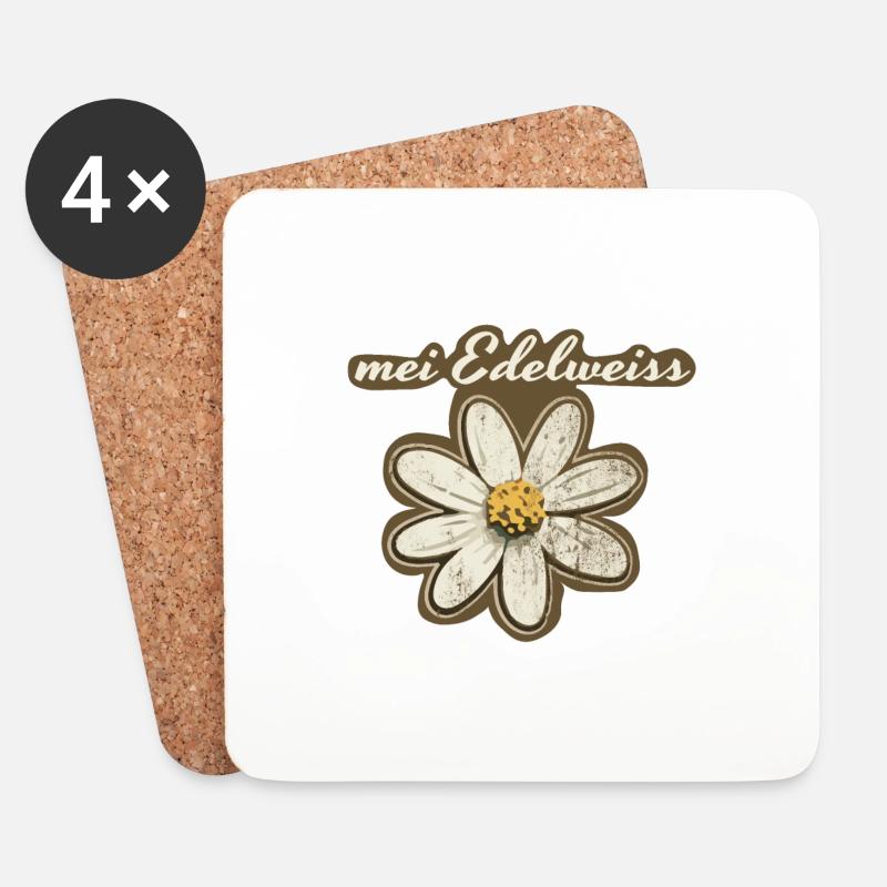 mei Edelweiss - Untersetzer (4er-Set) - Weiß
