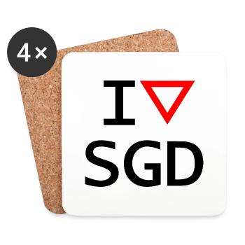 J’adore SGD - Dessous de verre (lot de 4) - blanc - Devant