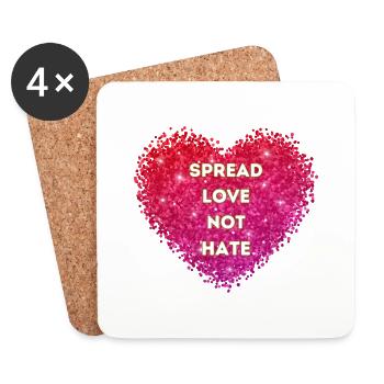 Love not Hate 3 - Untersetzer (4er-Set) - Weiß - Vorne