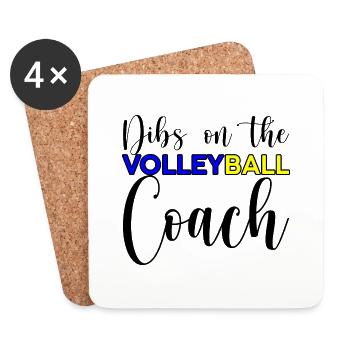 Dibs sur l’entraîneur de volleyball 3 - Dessous de verre (lot de 4) - blanc - Devant