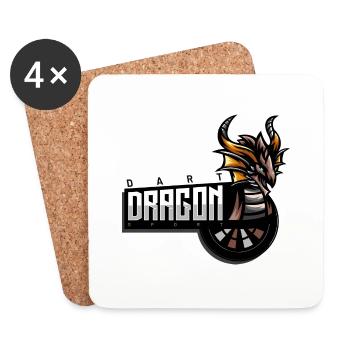 Emblème du dragon de fléchettes - Dessous de verre (lot de 4) - blanc - Devant