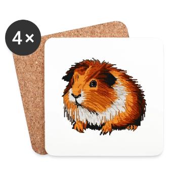 Guinea pigs in beautiful 8 bit graphics - Coasters (set of 4) - white - Front