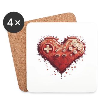 The Heart of the Controller - Coasters (set of 4) - white - Front