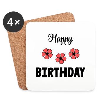 ALLES GUTE ZUM GEBURTSTAG!. ALLES GUTE ZUM GEBURTSTAG!. JAHRESTAG. - Untersetzer (4er-Set) - Weiß - Vorne