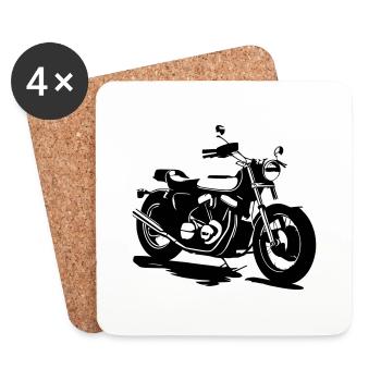 KLASSISCHES MOTORRAD - Untersetzer (4er-Set) - Weiß - Vorne