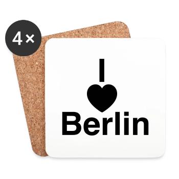Cool "I Love Berlin" design for him and her - Coasters (set of 4) - white - Front