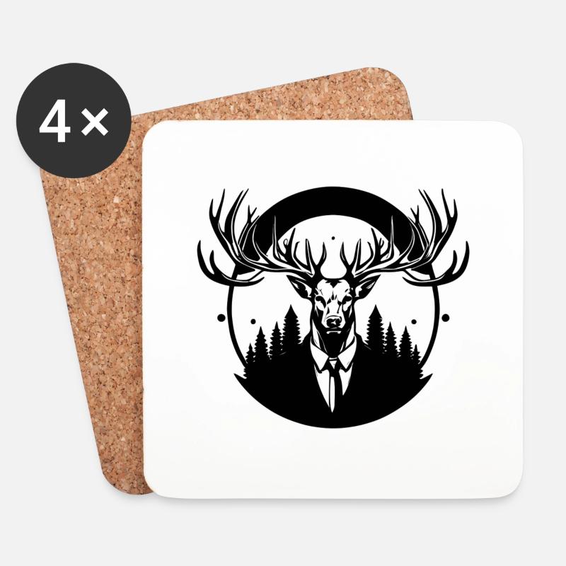 boss hirsch - Untersetzer (4er-Set) - Weiß