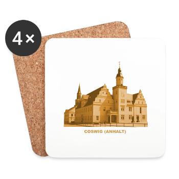 Coswig Anhalt Rathaus Sachsen-Anhalt Elbe - Untersetzer (4er-Set) - Weiß - Vorne
