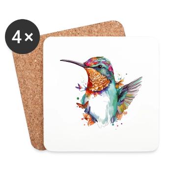 Mimi the hummingbird - Coasters (set of 4) - white - Front