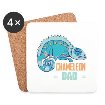 Chameleon Dad Reptile Lizard Lover - Coasters (set of 4) - white - Front