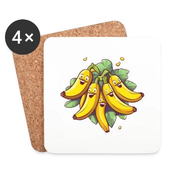 Banana Brothers: A fruity fun - Coasters (set of 4) - white - Front