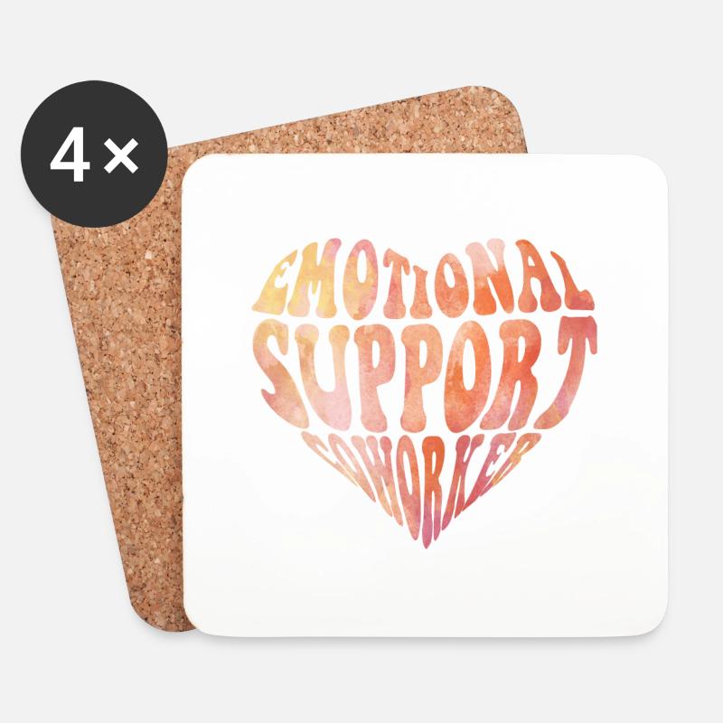 Emotional Support Coworker - Untersetzer (4er-Set) - Weiß