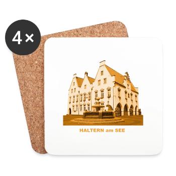 Haltern am See Rathaus - Dessous de verre (lot de 4) - blanc - Devant