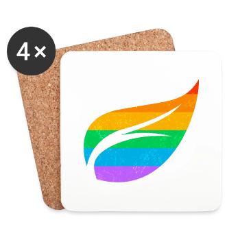 Gay Pride Parade LGBTQ+ Rainbow Flag Body Positive - Untersetzer (4er-Set) - Weiß - Vorne