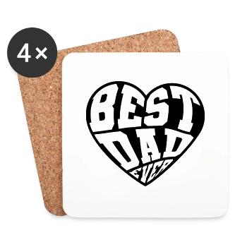 Best Dad Ever! - Dessous de verre (lot de 4) - blanc - Devant