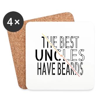 Citation drôle Happy Beard Birthday Cadeau Idée - Dessous de verre (lot de 4) - blanc - Devant